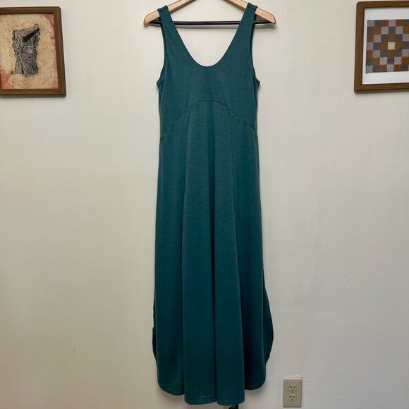 Halara U Neck Backless Split Flowy Maxi Casual Tank Dress - Picture 2 of 9